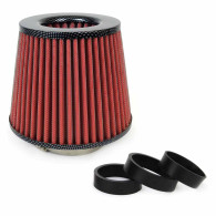 Universell konisk luftfilter röd/kolfiber + 3 adaptrar amio-01713