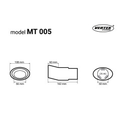Avgasröret slutstykke rostfritt stål mt 005 krom amio-01305