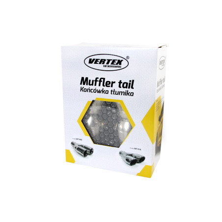 Avgasrörets slutdel i rostfritt stål MT 010 krom AMIO-01310