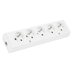 98-106- Uttag gn-570 5gn med jordning vit