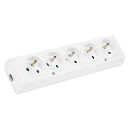 98-106- Uttag gn-570 5gn med jordning vit