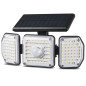 Solcellslampa LED med rörelsesensor Maclean IP65, 4W, 320lm, 4000K, Li-ion 1200 mAh, 3 lägen MCE615