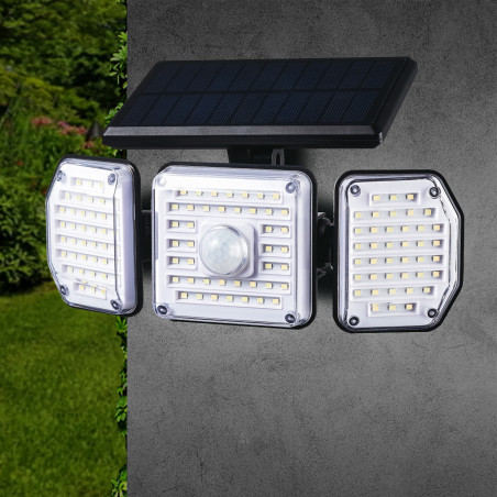 Solcellslampa LED med rörelsesensor Maclean IP65, 4W, 320lm, 4000K, Li-ion 1200 mAh, 3 lägen MCE615