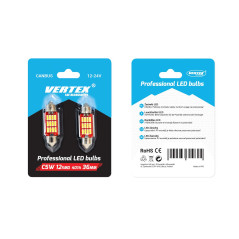 LED-lampor canbus 4014 12smd festoon c5w c10w c3w 36mm vit 12v 24v amio-01289