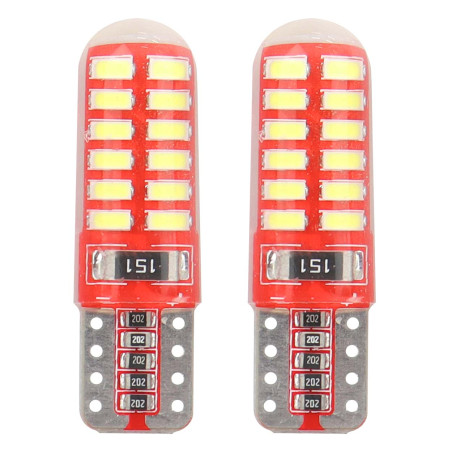 LED-lampor canbus 24smd 3014 t10e w5w silca vit 12v amio-01444