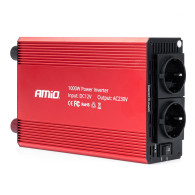 Bilomvandlare för bilström 12v 230v 1000w amio-03283