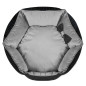 Hexagonal bädd i gråsvart sammet Prestige 50cm med avtagbar stoppning.