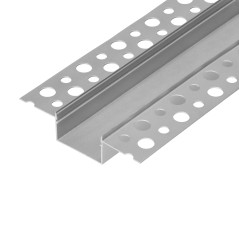 Aluminiumprofil med 2 LED-band, 2000 x 57,89 x 9,8 mm, infälld i gipskartong, silver | HandlaSmidigt.se