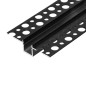 Aluminiumprofil för LED-band, 2000 x 55 x 13 mm, infälld i gipskartong, svart.