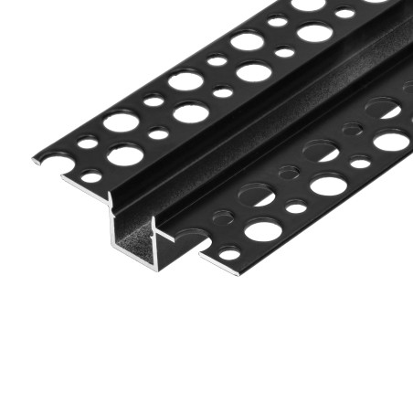 Aluminiumprofil för LED-band, 2000 x 55 x 13 mm, infälld i gipskartong, svart, set om 50 st. | HandlaSmidigt.se
