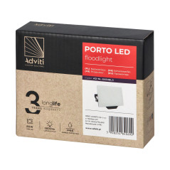 PORTO LED 20W strålkastare utan ram, 1600lm, IP65, 4000K, aluminium + polykarbonat | HandlaSmidigt.se