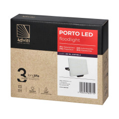 PORTO LED 30W strålkastare utan ram, 2400lm, IP65, 4000K, aluminium + polykarbonat | HandlaSmidigt.se