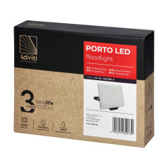 PORTO LED 50W strålkastare utan ram, 4000lm, IP65, 4000K, aluminium + polykarbonat | HandlaSmidigt.se