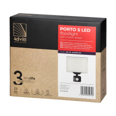 PORTO S LED 50W strålkastare med PIR, 4000lm, IP44, 4000K, aluminium + polykarbonat | HandlaSmidigt.se