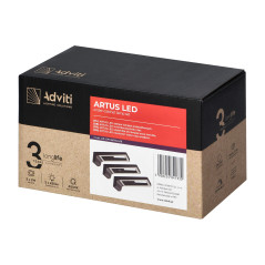ARTUS set med 3 LED-underställslampor, 3x3W, 3x225lm, 4000K, med touchkontroll och USB, svart | HandlaSmidigt.se