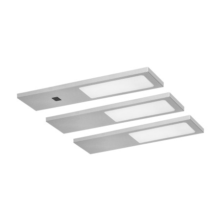 PLANA set med 3 LED-underställningslampor, 3x4W, 3x240lm, 4000K, med beröringsfri strömbrytare, grå | HandlaSmidigt.se