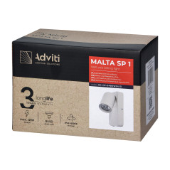 MALTA SP 1, vägg- och takmonterad armatur, GU10 max. 12W, IP20, vit, rektangulär bas | HandlaSmidigt.se