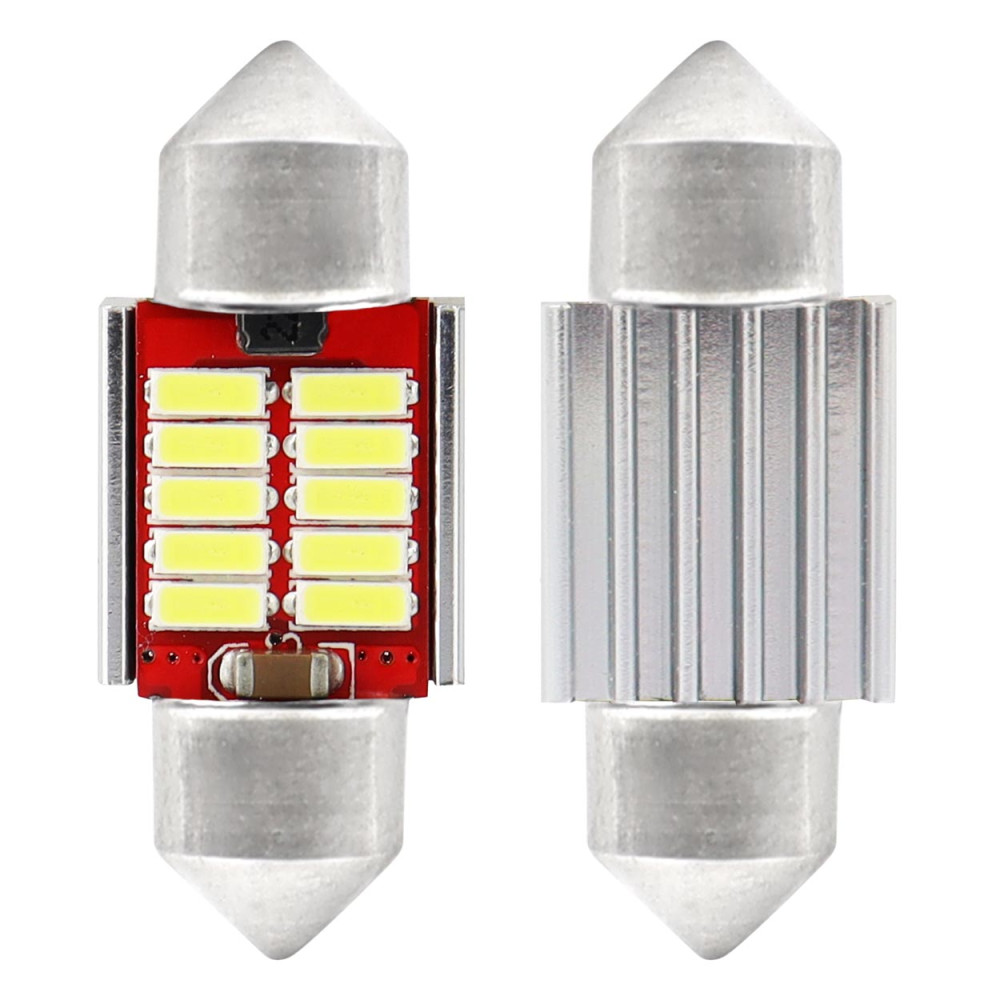 Led canbus 4014 10smd festoon c5w c10w c3w 31mm white 12v 24v amio-02188