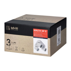 MALTA SP 3, vägg- och takfäste, GU10 max. 3x12W, IP20, vit, triangulär bas | HandlaSmidigt.se