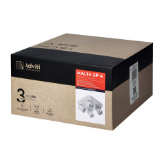 MALTA SP 4, vägg- och takmonterad armatur, GU10 max. 4x12W, IP20, svart, fyrkantig bas | HandlaSmidigt.se