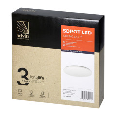 SOPOT LED 12W, taklampa, 1190lm, IP20, 4000K, PVC-skärm | HandlaSmidigt.se