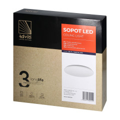 SOPOT LED 18W, taklampa, 1880lm, IP20, 4000K, PVC-skärm | HandlaSmidigt.se