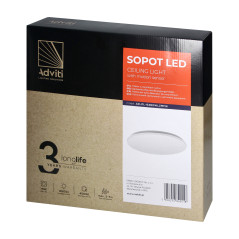 SOPOT LED 18W, takplafond med en mikrovågsrörelsesensor, 1880lm, IP20, 4000K, PVC-skärm. | HandlaSmidigt.se