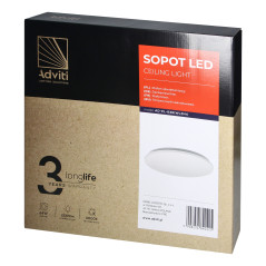 SOPOT LED 24W, takplafondbelysning, 2565lm, IP20, 4000K, skärm av PVC. | HandlaSmidigt.se