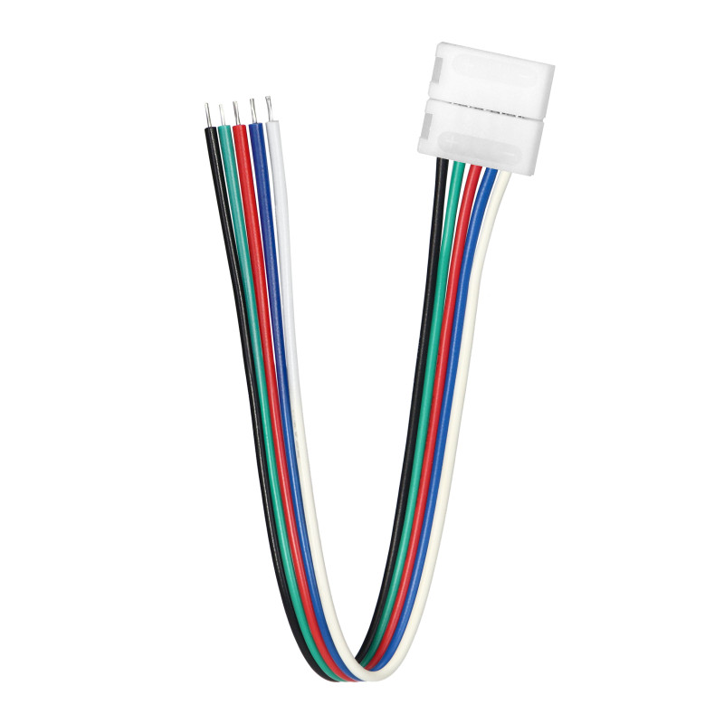 LED RGBW-koppling 12 mm, enkelriktad, med kabel