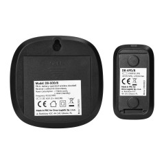 PELA, trådlös batteridriven ringklocka, inlärningssystem, 60 ljud, LED RGB, 300m, svart | HandlaSmidigt.se