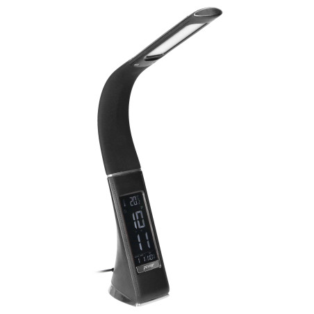 DOLOMIT LED 5W, skrivbordslampa med väckarklocka, 300lm, 4000K, svart