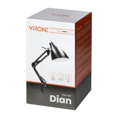 DIAN, skrivbordslampa med skruvfäste, 10W, E27, stål, svart | HandlaSmidigt.se