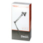 DEON, skrivbordslampa, skruvas fast, 10W, E27, stål, svart