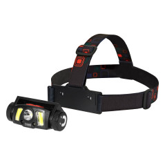 Pannlampa/cykelbelysning LED COB + XPG med Li-ion-batteri 1200mAh, rörelsesensor