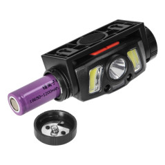 Pannlampa/cykelbelysning LED COB + XPG med Li-ion-batteri 1200mAh, rörelsesensor