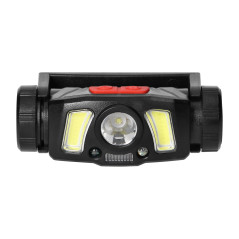 Pannlampa/cykelbelysning LED COB + XPG med Li-ion-batteri 1200mAh, rörelsesensor