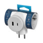 Grenuttag 2P+Z (Schuko) med 2xUSB-laddare, snabbladdning, vit-grå