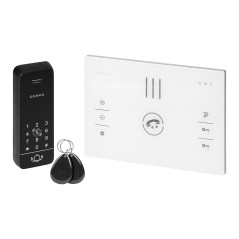 SANDI, enkelhetsfamilj intercom-set, handsfree, 2-ledare, kodlås, RFID, vit | HandlaSmidigt.se