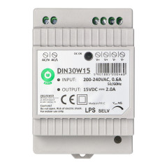 Strömförsörjning på DIN-skena, 15VDC, 2.0A