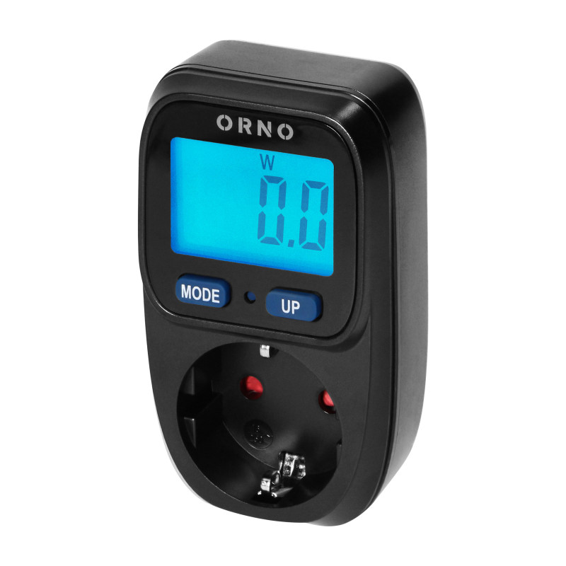 Energiförbrukningsmätare, energikalkylator med bakgrundsbelyst LCD-skärm, Schuko-version, svart