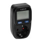 Energiförbrukningsmätare, energikalkylator med bakgrundsbelyst LCD-skärm, Schuko-version, svart