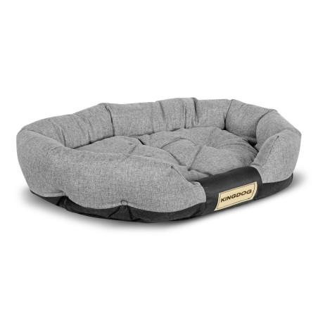 Säng hundbur oval 115 x 95 cm mörkgrå Prestige