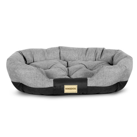 Säng hundbur oval 130 x 105 cm mörkgrå Prestige | HandlaSmidigt.se