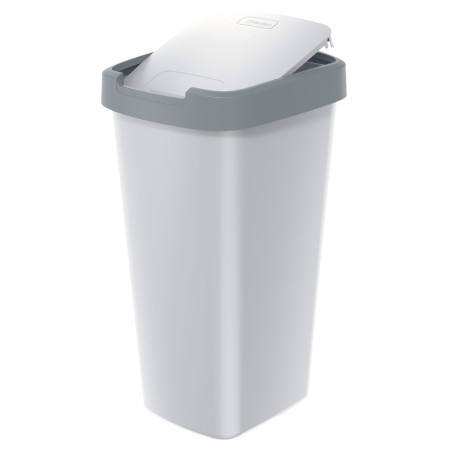 Skräpkorgen COMPACTA Q - slät grå / ask 25l Keden