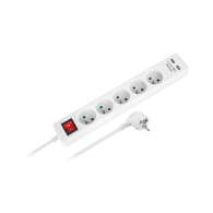Nätadapter Rebel med 5 uttag + 2 USB-uttag med strömbrytare - 1,5m