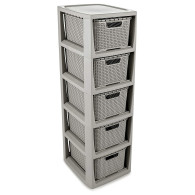 HYLLA I RATTAN 5 X 7L - 1728 GRÅ