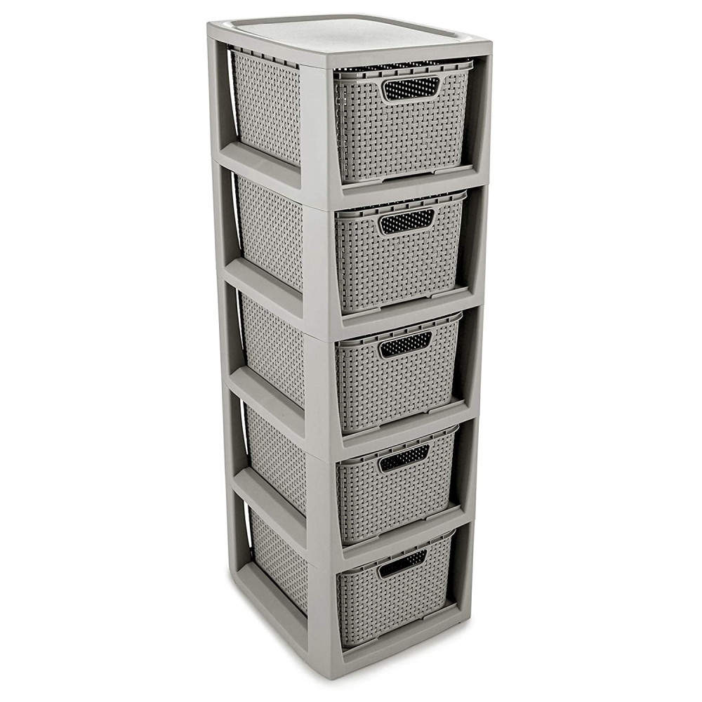 HYLLA I RATTAN 5 X 7L - 1728 GRÅ HYLLA I RATTAN 5 X 7L - 1728 GRÅ