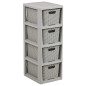 HYLLA I RATTAN 4 X 7L - 1726 GRÅ