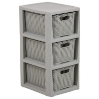 HYLLA I RATTAN 3 X 7L - 1725 GRÅ