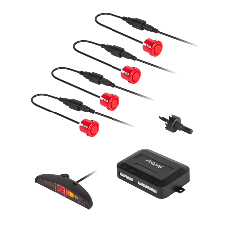 Parkeringsradar för bilar med display (bak) från Peiying - röd